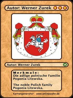 cover image of Die adlige polnische Familie Pogonia Litewska. the noble Polish family Pogonia Litewska.